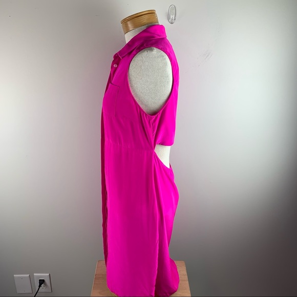 Amanda Uprichard Logan Silk Shirt Open Back, Pink - Picture 5 of 10